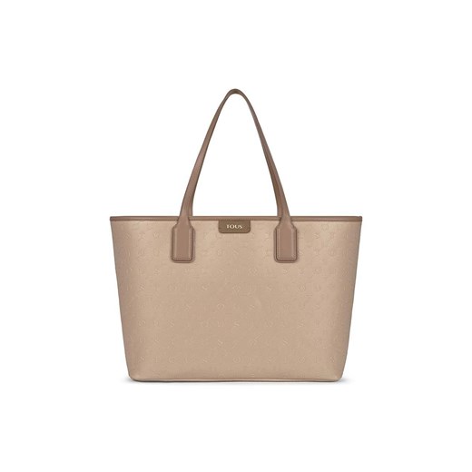 Shopper bag beżowa Tous mieszcząca a5 na ramię