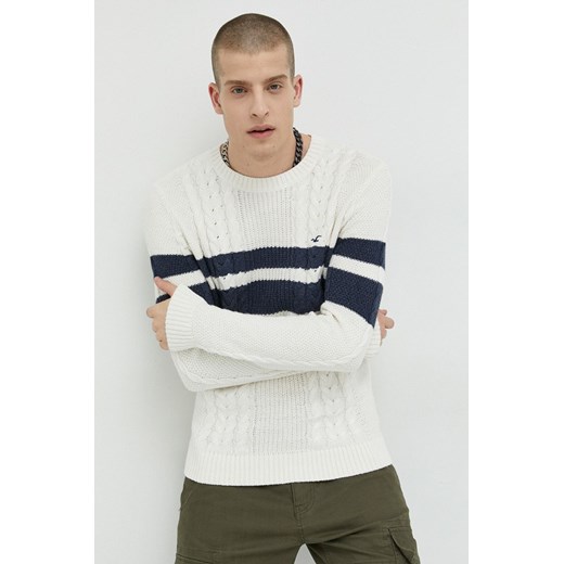 Hollister Co. sweter męski kolor beżowy ze sklepu ANSWEAR.com w kategorii Swetry męskie - zdjęcie 163355643