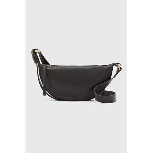 AllSaints torebka skórzana HALF MOON XBODY kolor czarny WB027Z ONE ANSWEAR.com