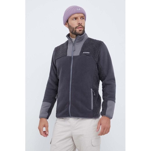 Columbia bluza sportowa Winter Pass Tech kolor szary wzorzysta ze sklepu ANSWEAR.com w kategorii Bluzy męskie - zdjęcie 163361712