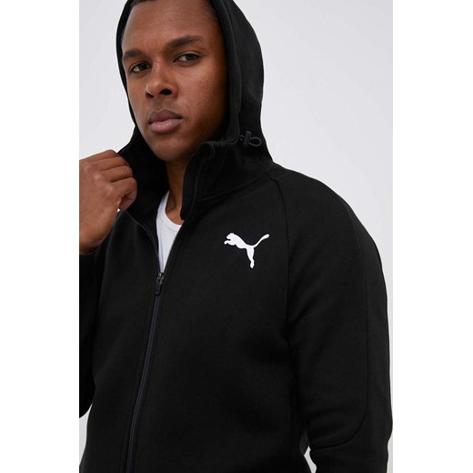 Puma bluza męska kolor czarny z kapturem z nadrukiem ze sklepu ANSWEAR.com w kategorii Bluzy męskie - zdjęcie 163362063