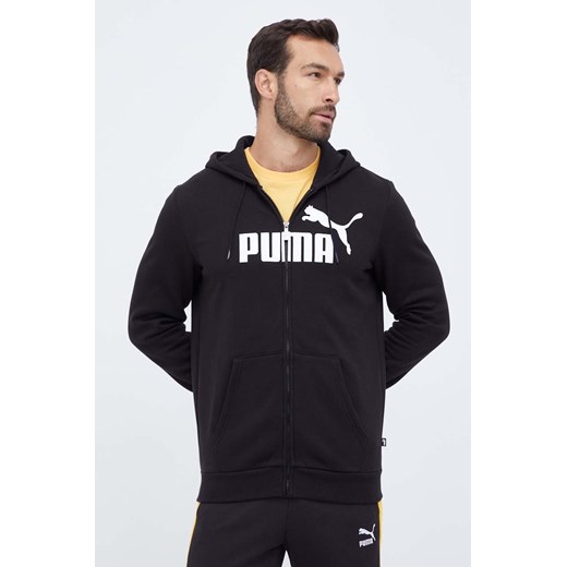 Puma bluza męska kolor czarny z kapturem z nadrukiem Puma XL ANSWEAR.com