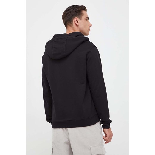 Trussardi bluza bawełniana męska kolor czarny z kapturem z aplikacją Trussardi XL ANSWEAR.com