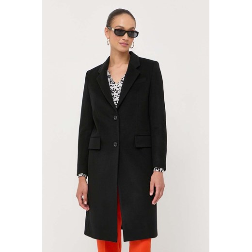 BOSS płaszcz wełniany kolor czarny przejściowy ze sklepu ANSWEAR.com w kategorii Płaszcze damskie - zdjęcie 163363143