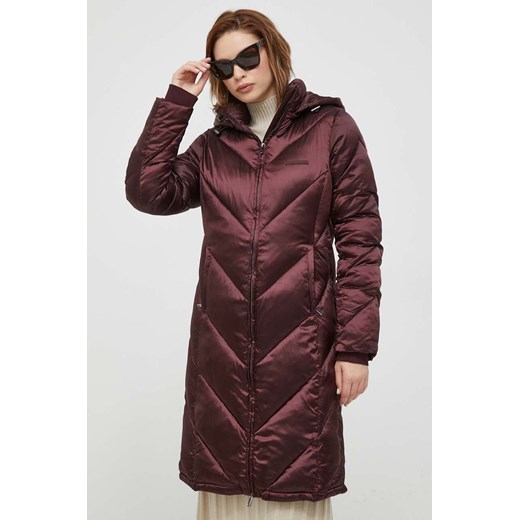 Calvin Klein kurtka damska kolor bordowy zimowa ze sklepu ANSWEAR.com w kategorii Kurtki damskie - zdjęcie 163365044