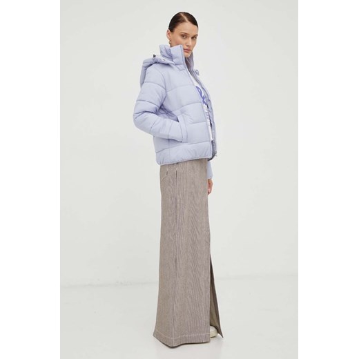 G-Star Raw kurtka damska kolor niebieski zimowa ze sklepu ANSWEAR.com w kategorii Kurtki damskie - zdjęcie 163369482