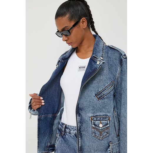Kurtka damska Moschino Jeans niebieska