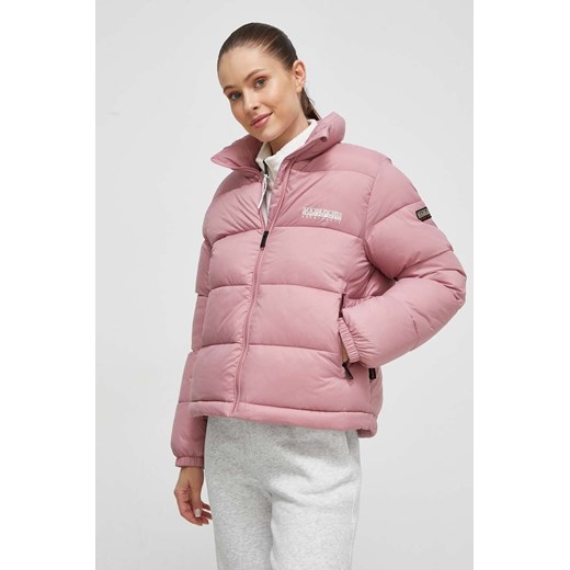 Napapijri kurtka damska kolor różowy zimowa ze sklepu ANSWEAR.com w kategorii Kurtki damskie - zdjęcie 163369882