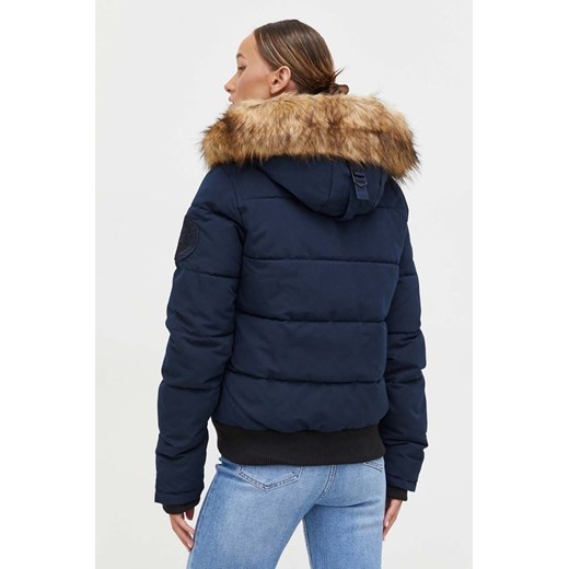 Superdry kurtka damska kolor granatowy zimowa Superdry S ANSWEAR.com