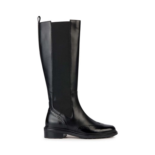 Geox kozaki D WALK PLEASURE H damskie kolor czarny na płaskim obcasie D36TGH 04948 C9999 ze sklepu ANSWEAR.com w kategorii Kozaki damskie - zdjęcie 163373993