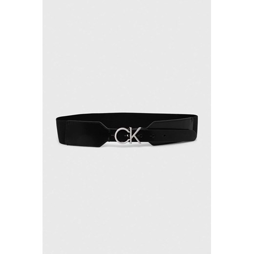 Calvin Klein pasek damski kolor czarny ze sklepu ANSWEAR.com w kategorii Paski damskie - zdjęcie 163375271