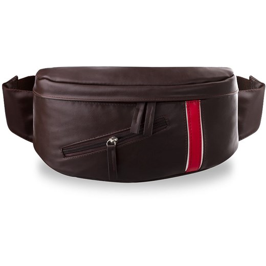 DUŻA MĘSKA SASZETKA NERKA BIODRÓWKA - BRĄZOWA world-style-pl czarny biodrówki