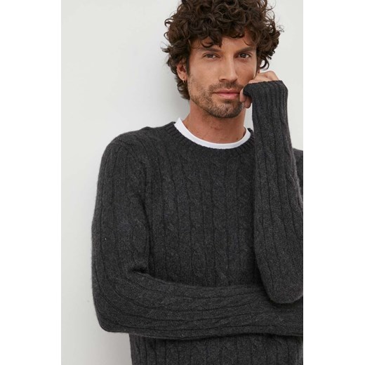 Polo Ralph Lauren sweter kaszmirowy męski kolor szary ze sklepu ANSWEAR.com w kategorii Swetry męskie - zdjęcie 163379360