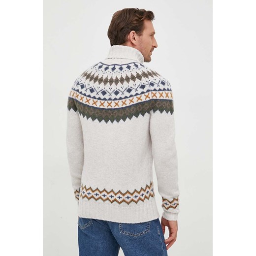 Barbour sweter wełniany męski kolor szary z golferm Barbour XL ANSWEAR.com