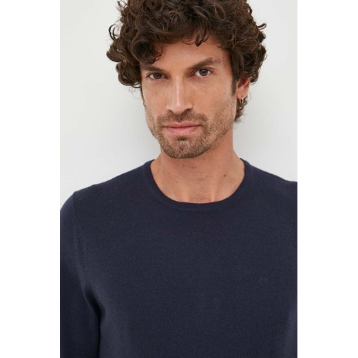 Calvin Klein sweter wełniany męski kolor granatowy lekki Calvin Klein XL ANSWEAR.com
