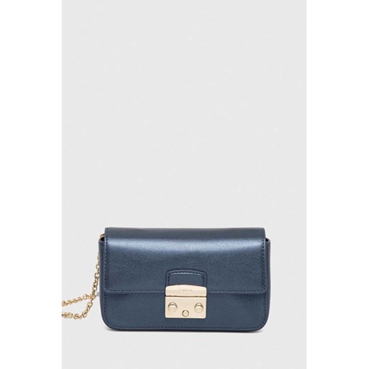 Furla torebka skórzana Metropolis kolor granatowy Furla ONE ANSWEAR.com