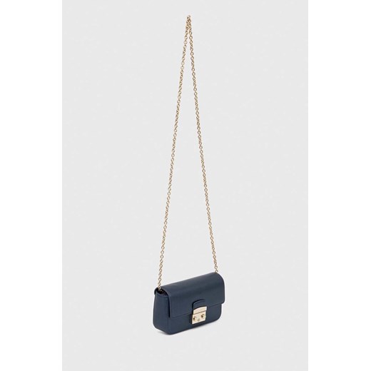 Furla torebka skórzana Metropolis kolor granatowy Furla ONE ANSWEAR.com