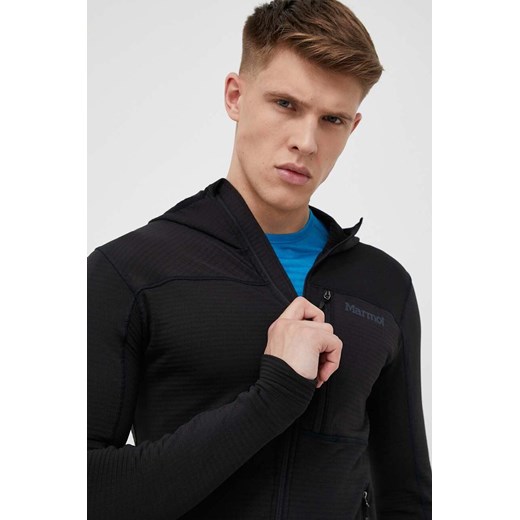 Marmot bluza sportowa Preon kolor czarny z kapturem gładka ze sklepu ANSWEAR.com w kategorii Bluzy męskie - zdjęcie 163402583