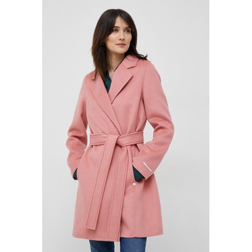 Pennyblack płaszcz z domieszką wełny kolor różowy przejściowy ze sklepu ANSWEAR.com w kategorii Płaszcze damskie - zdjęcie 163402941