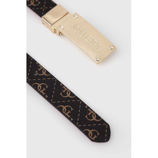 Guess pasek dwustronny damski kolor brązowy Guess M ANSWEAR.com