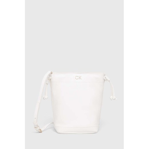 Calvin Klein torebka kolor biały ze sklepu ANSWEAR.com w kategorii Torebki worki - zdjęcie 163408204