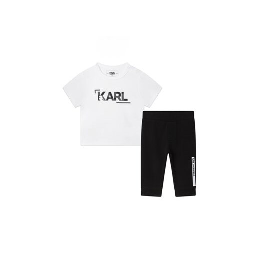 Karl Lagerfeld Kids Komplet t-shirt i spodnie Z98130 Biały Regular Fit 6M MODIVO