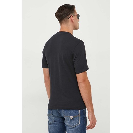 T-shirt męski North Sails czarny z krótkimi rękawami z nadrukami