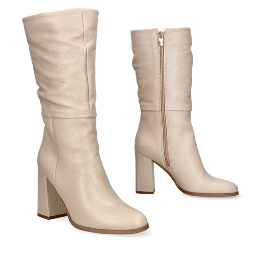 Beżowe botki Aura, Visconi, VK0018-01, Botki, Konopka Shoes Visconi 41 Konopka Shoes
