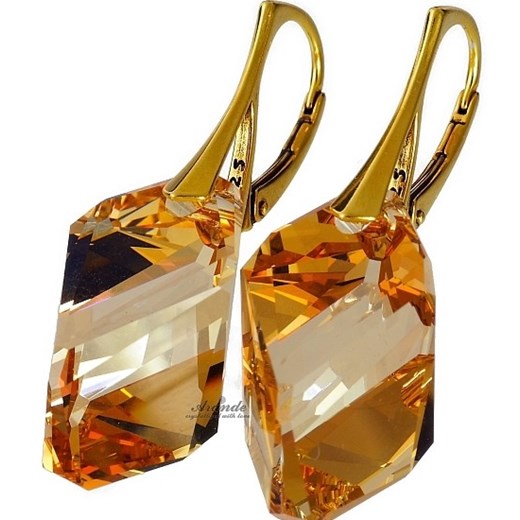 Piękne kolczyki Kryształy Crystals Golden Złote srebro One Size 111ara111nde