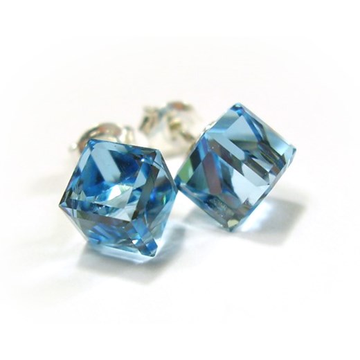 Kryształy Kolczyki Srebro CERTYFIKAT niebieskie One Size 111ara111nde