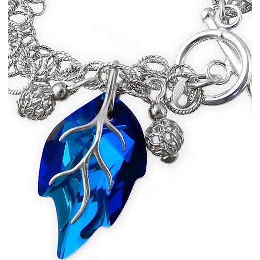 Kryształy ozdobna bransoletka BLUE LEAF SREBRO One Size 111ara111nde