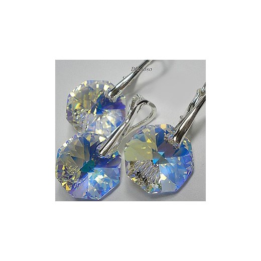 Kryształy Aurora Piękny Komplet Srebro Octagon One Size 111ara111nde