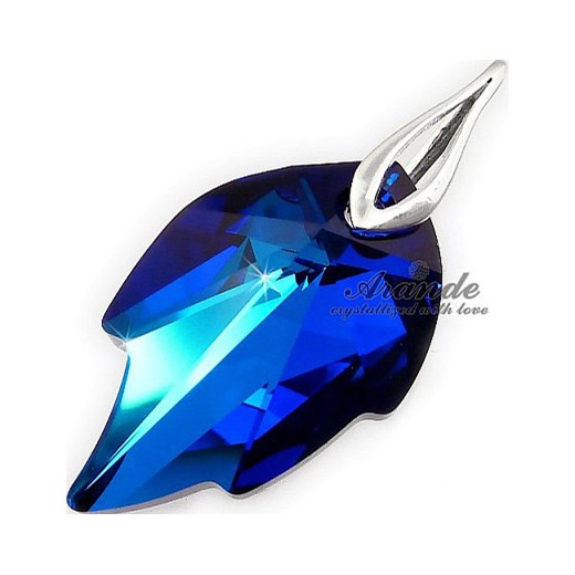 Nowe Kryształy Piękny Wisiorek Blue Leaf Srebro One Size 111ara111nde