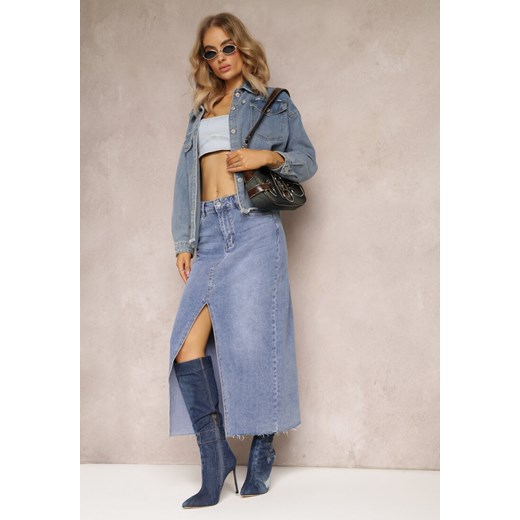 Niebieska Jeansowa Spódnica Midi Abexa ze sklepu Renee odzież w kategorii Spódnice - zdjęcie 163441383