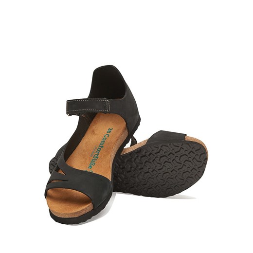 Comfortfusse Skórzane sandały w kolorze antracytowym Comfortfusse 37 okazja Limango Polska