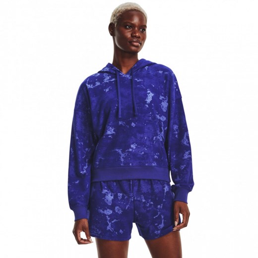 Damska bluza treningowa nierozpinana z kapturem Under Armour - niebieska ze sklepu Sportstylestory.com w kategorii Bluzy damskie - zdjęcie 163454820