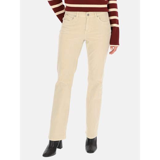 Beżowe spodnie sztruksowe z prostą nogawką Red Button Babette ze sklepu Eye For Fashion w kategorii Spodnie damskie - zdjęcie 163456042
