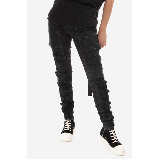 Rick Owens jeansy damskie kolor czarny DS02B4312.SBFLS-Black ze sklepu PRM w kategorii Jeansy damskie - zdjęcie 163459951