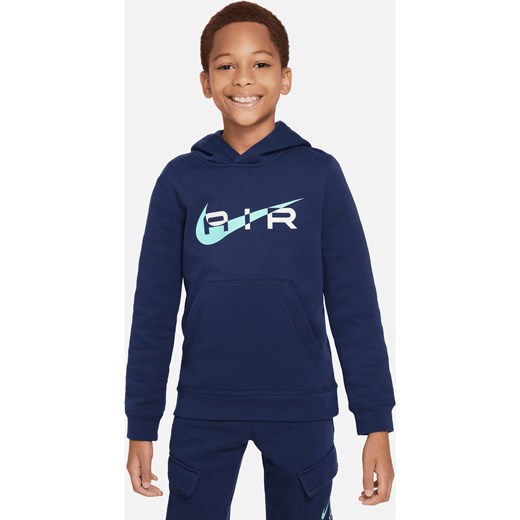 Dzianinowa bluza z kapturem dla dużych dzieci Nike Air - Niebieski ze sklepu Nike poland w kategorii Bluzy chłopięce - zdjęcie 163460350