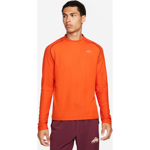 Męska koszulka z długim rękawem do biegania Dri-FIT Nike Trail - Pomarańczowy ze sklepu Nike poland w kategorii T-shirty męskie - zdjęcie 163460404