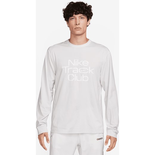 Męska koszulka z długim rękawem do biegania Dri-FIT Hyverse Nike Track Club - Szary ze sklepu Nike poland w kategorii T-shirty męskie - zdjęcie 163460432