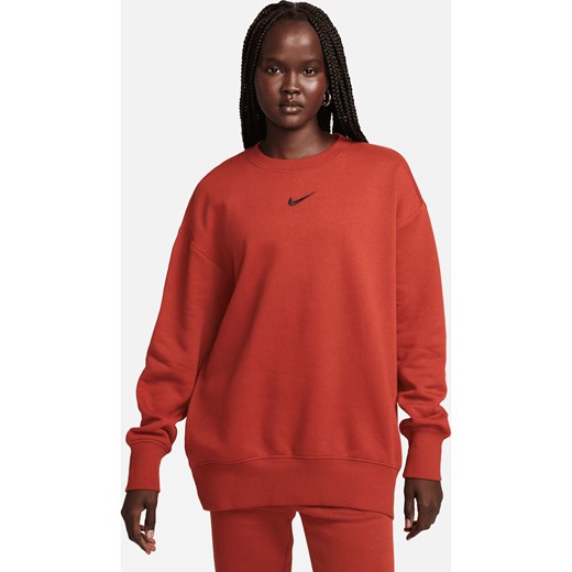Damska bluza dresowa z półokrągłym dekoltem o kroju oversize Nike Sportswear Phoenix Fleece - Pomarańczowy ze sklepu Nike poland w kategorii Bluzy damskie - zdjęcie 163460510