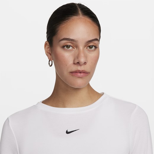 Damska prążkowana koszulka o średniej długości z długim rękawem Nike Sportswear Nike M (EU 40-42) Nike poland