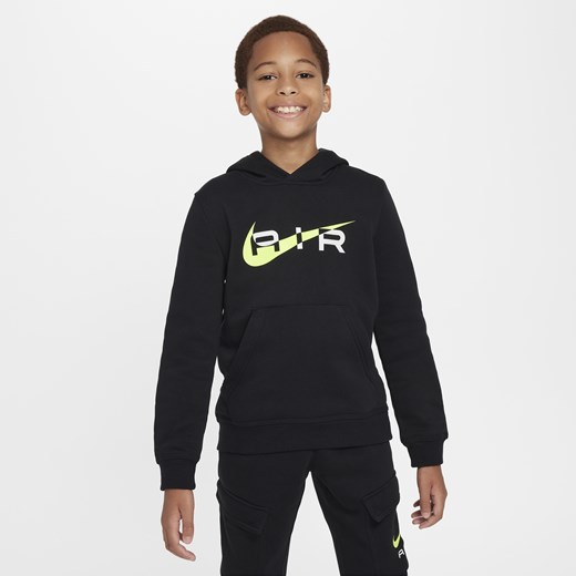 Dzianinowa bluza z kapturem dla dużych dzieci Nike Air - Czerń Nike M Nike poland