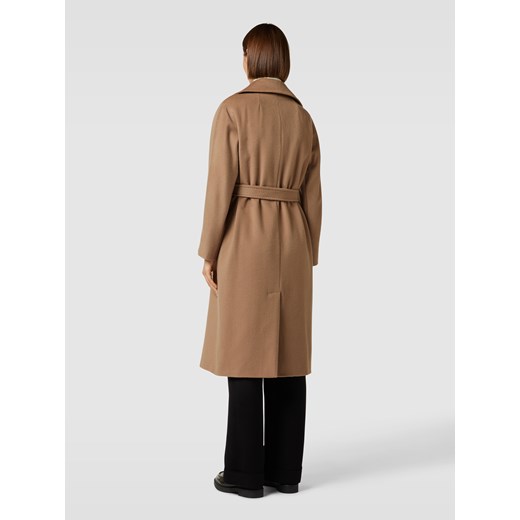 Płaszcz z żywej wełny z wiązanym paskiem model ‘RESINA’ 36 Peek&Cloppenburg 