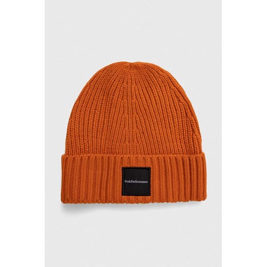 Peak Performance czapka kolor pomarańczowy ze sklepu ANSWEAR.com w kategorii Czapki zimowe męskie - zdjęcie 163466461