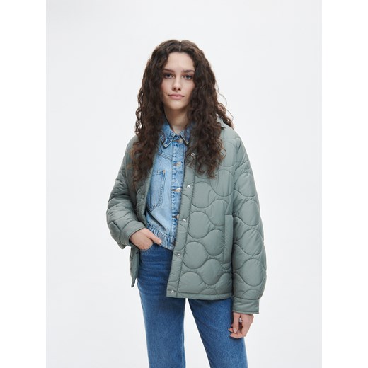 Reserved - Pikowana kurtka - ciemnozielony Reserved XL okazja Reserved