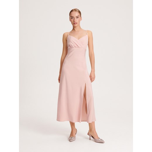 Sukienka Reserved różowa letnia elegancka midi 