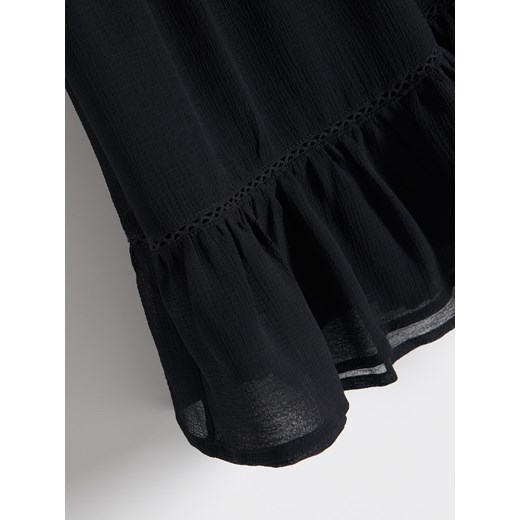 Reserved - Spódnica mini z falbaną - czarny Reserved XL Reserved