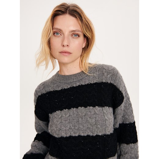 Reserved - Sweter w warkoczowy splot - wielobarwny ze sklepu Reserved w kategorii Swetry damskie - zdjęcie 163473443